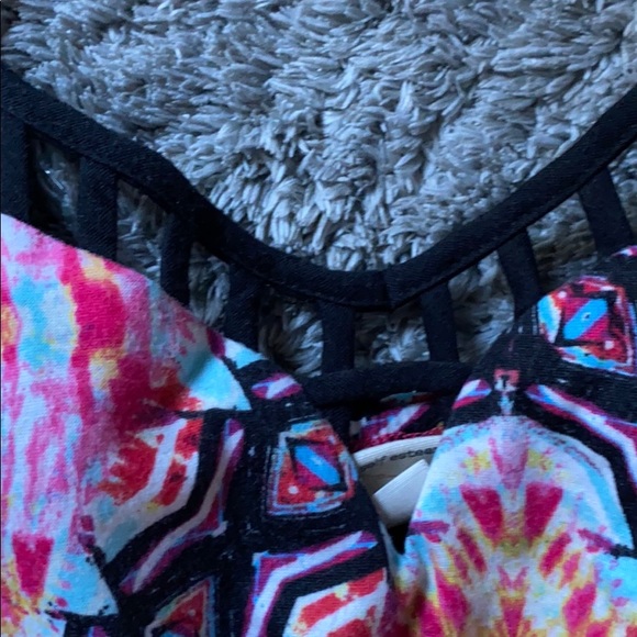 Colorful Patterned Maxi Dress with Detail Top - Picture 4 of 6